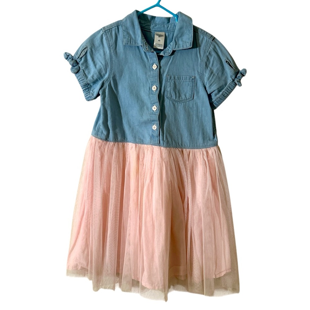 Osh Kosh B Gosh Toddler Girl Blue Pink Tulle Dress Size 4T